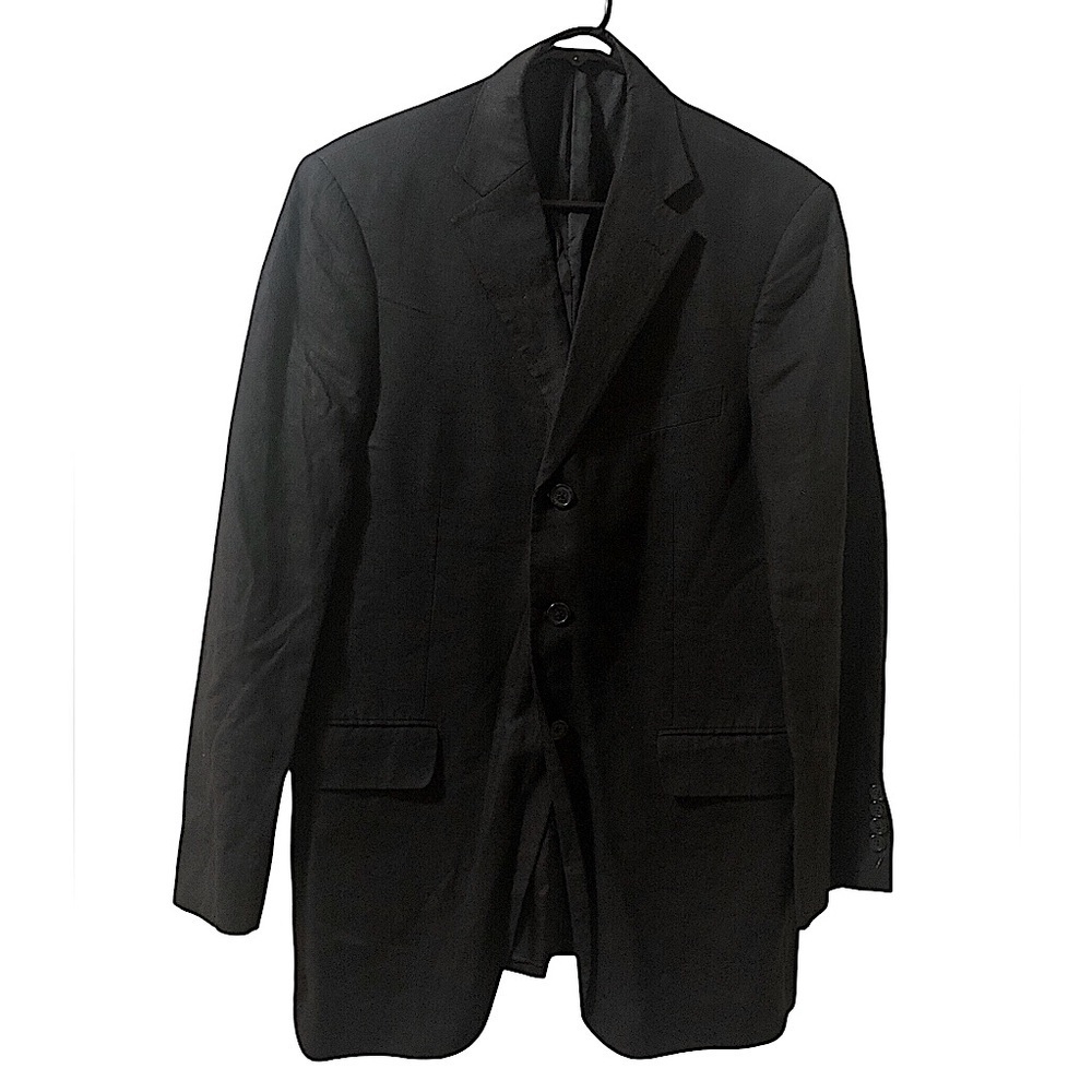 Island Pacific Mens 40R Sport Coat 100% Linen Black